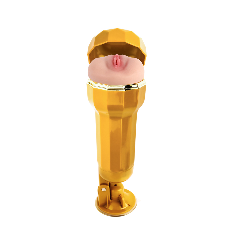 Copa da vagina realista da concha de ouro