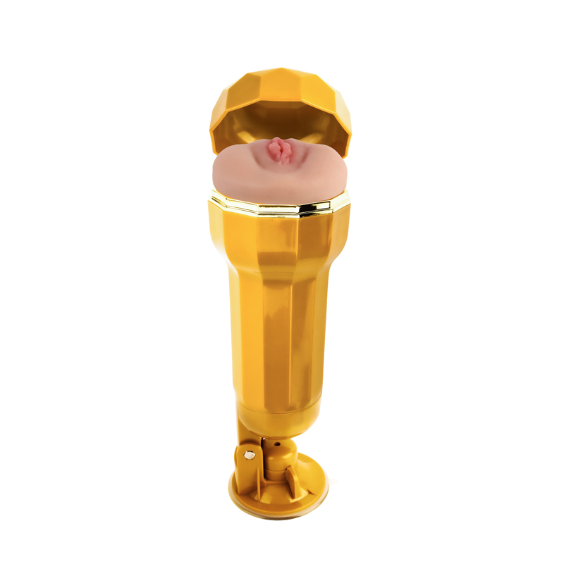 Copa da vagina realista da concha de ouro