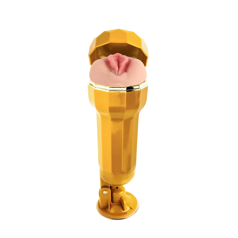 Copa da vagina realista da concha de ouro