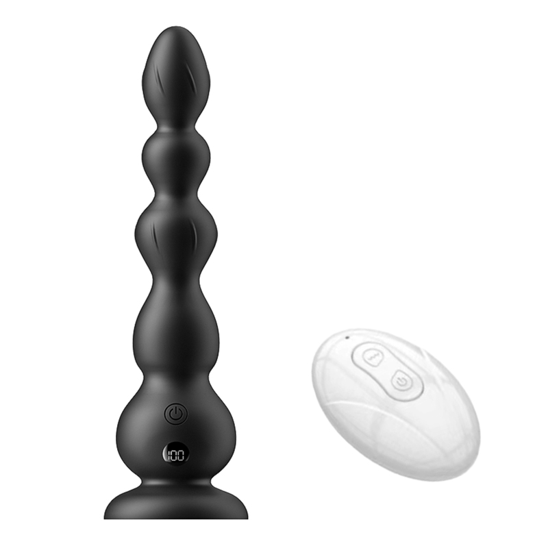 Exibição de LED Plugue de contas anal vibratórias