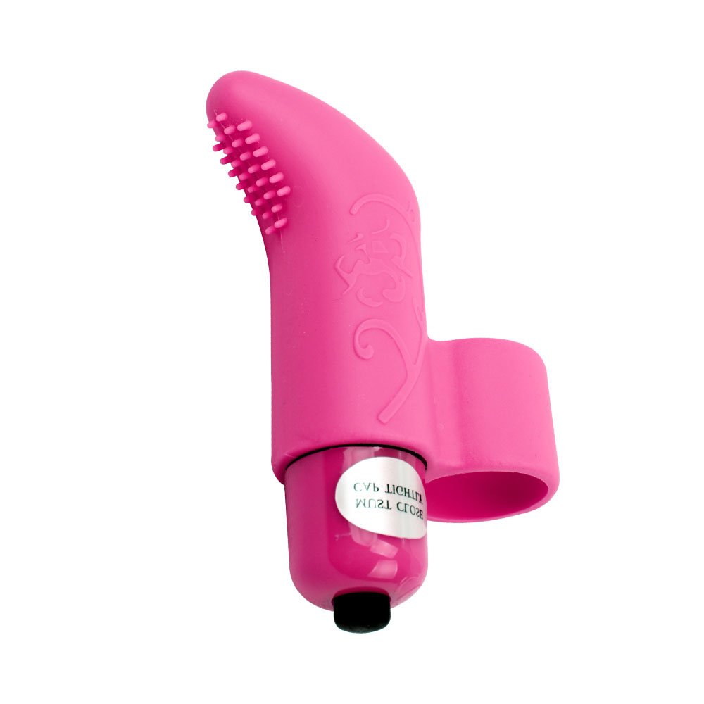 Vibrador de dedo de silicone com 7 funções vibratórias poderosas rosa