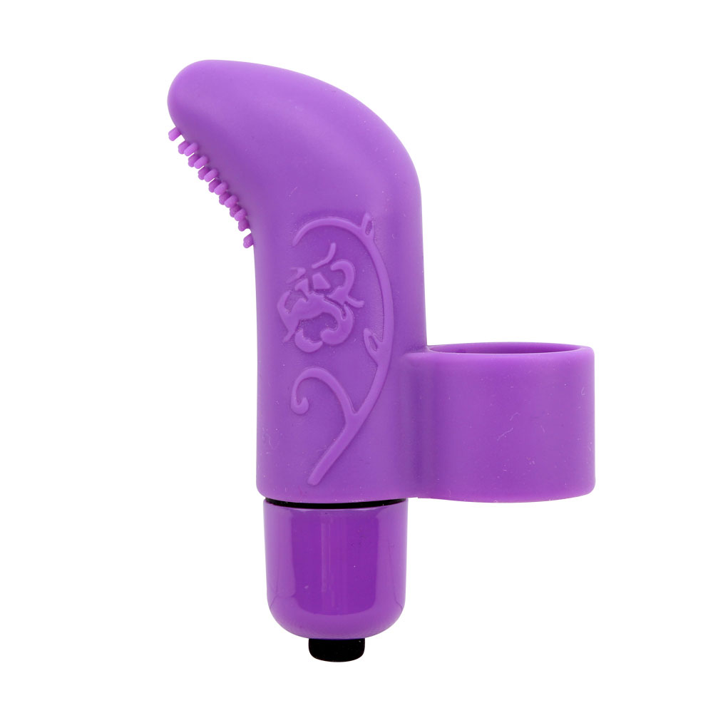 Vibrador de dedo de silicone com 7 funções vibratórias poderosas roxo