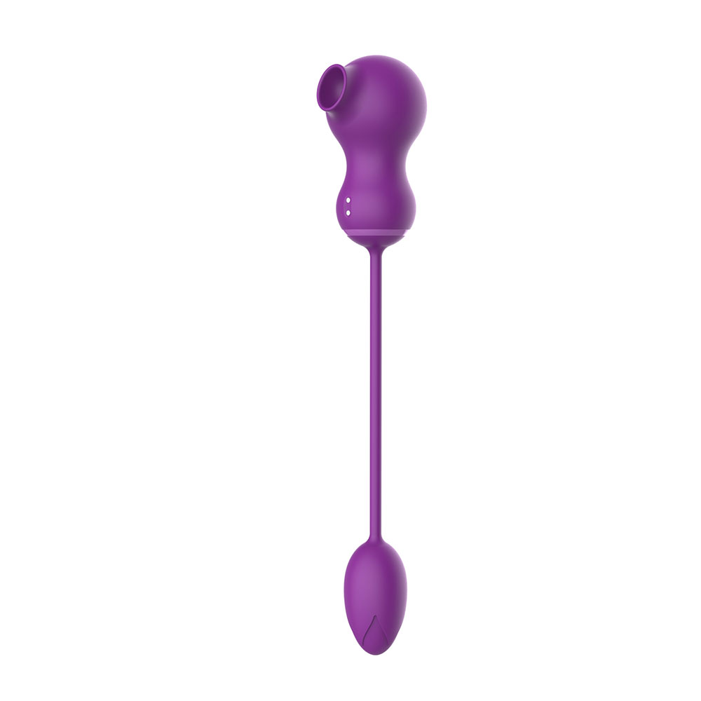 Ovo vibratório do amor de silicone com funções de sucção para estimulação do clitóris